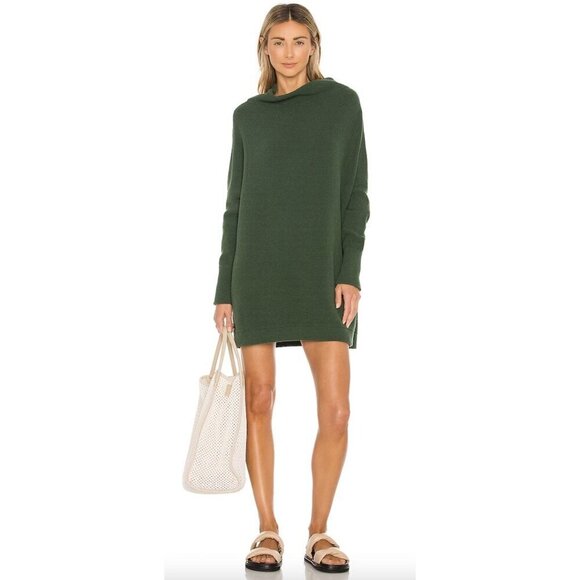 FREE PEOPLE Ottoman Slouchy Tunic Sweater Dress in Aged Pine Size Large - Picture 3 of 10